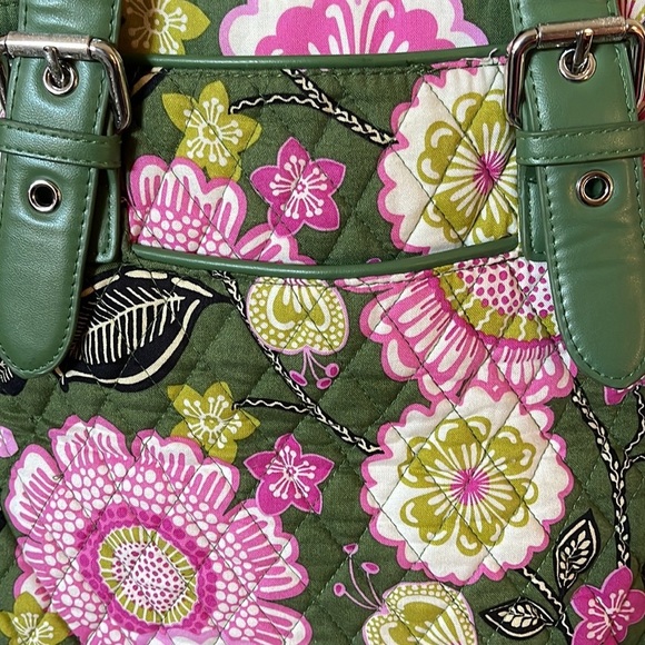 Vera Bradley Limited Edition Olivia Pink Leather Strap Tote Bag